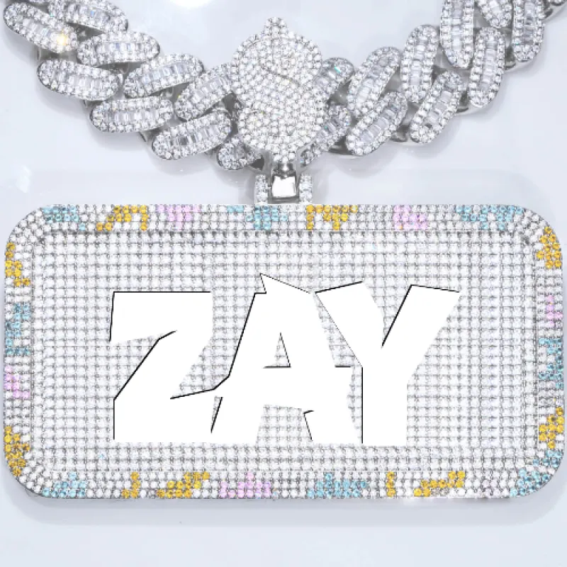 CUSTOM LETTER NECKLACE 3D COLORFUL SQUARE sold by The GUU Shop