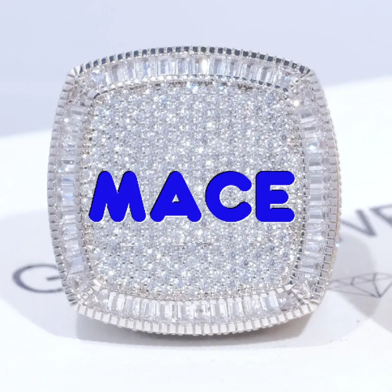 CUSTOM LETTER 3D ICED RING sold by The GUU Shop