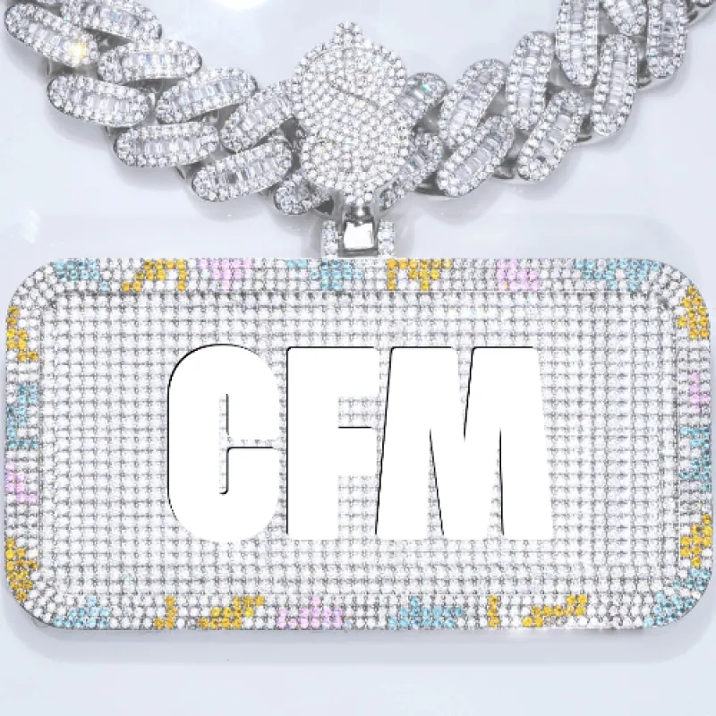 CUSTOM LETTER NECKLACE 3D COLORFUL SQUARE sold by The GUU Shop