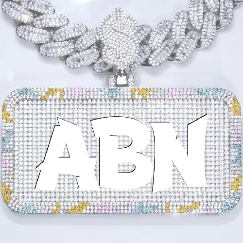 CUSTOM LETTER NECKLACE 3D COLORFUL SQUARE sold by The GUU Shop