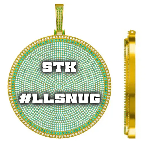 CUSTOM LETTER NECKLACE 3D BIG DISC sold by The GUU Shop