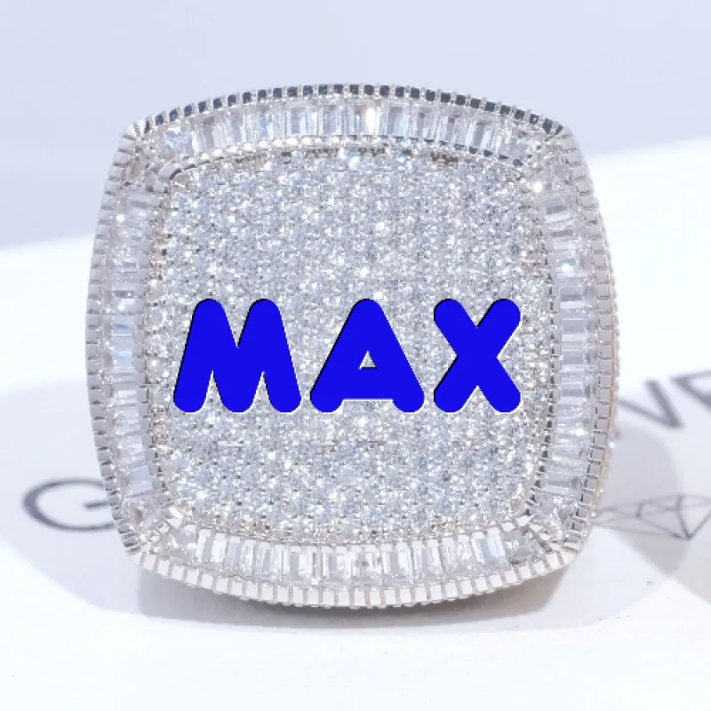 CUSTOM LETTER 3D ICED RING sold by The GUU Shop