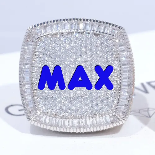 CUSTOM LETTER 3D ICED RING sold by The GUU Shop