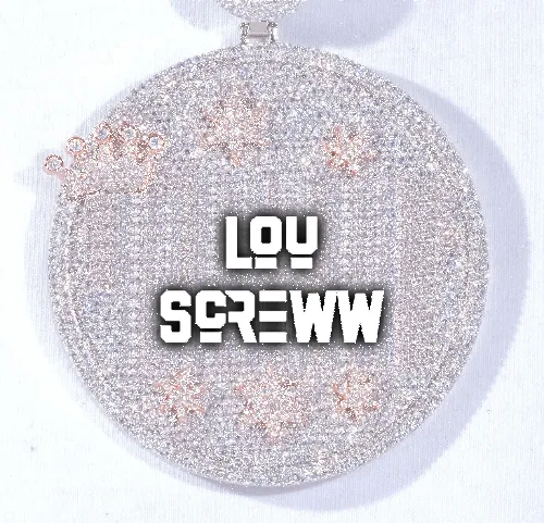 CUSTOM LETTER NECKLACE 3D BIG CROWN DISC sold by The GUU Shop