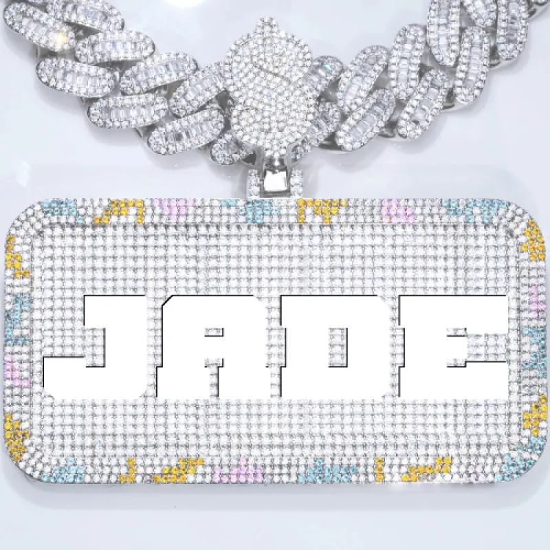 CUSTOM LETTER NECKLACE 3D COLORFUL SQUARE sold by The GUU Shop