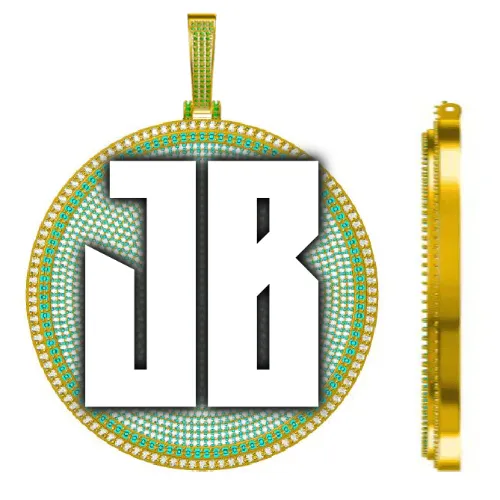 CUSTOM LETTER NECKLACE 3D BIG DISC sold by The GUU Shop