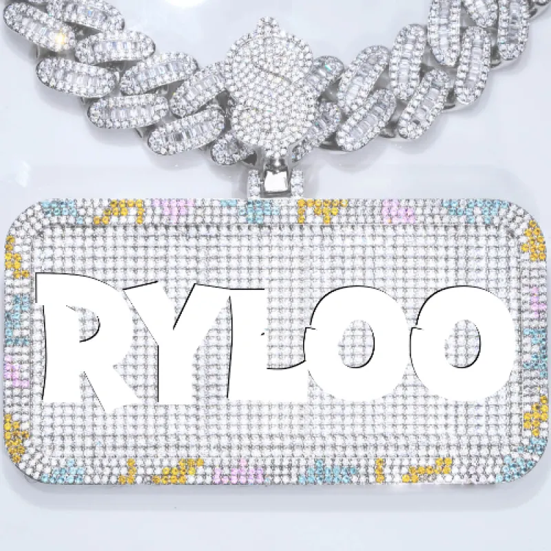 CUSTOM LETTER NECKLACE 3D COLORFUL SQUARE sold by The GUU Shop