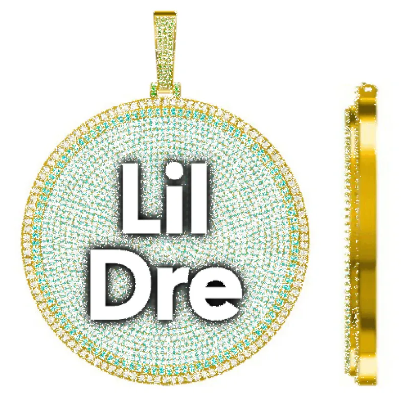 CUSTOM LETTER NECKLACE 3D BIG DISC sold by The GUU Shop