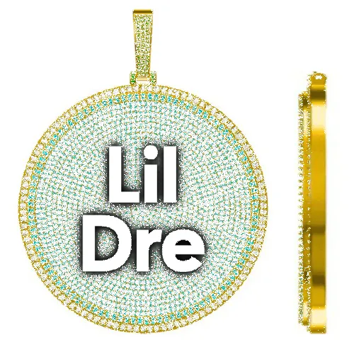 CUSTOM LETTER NECKLACE 3D BIG DISC sold by The GUU Shop