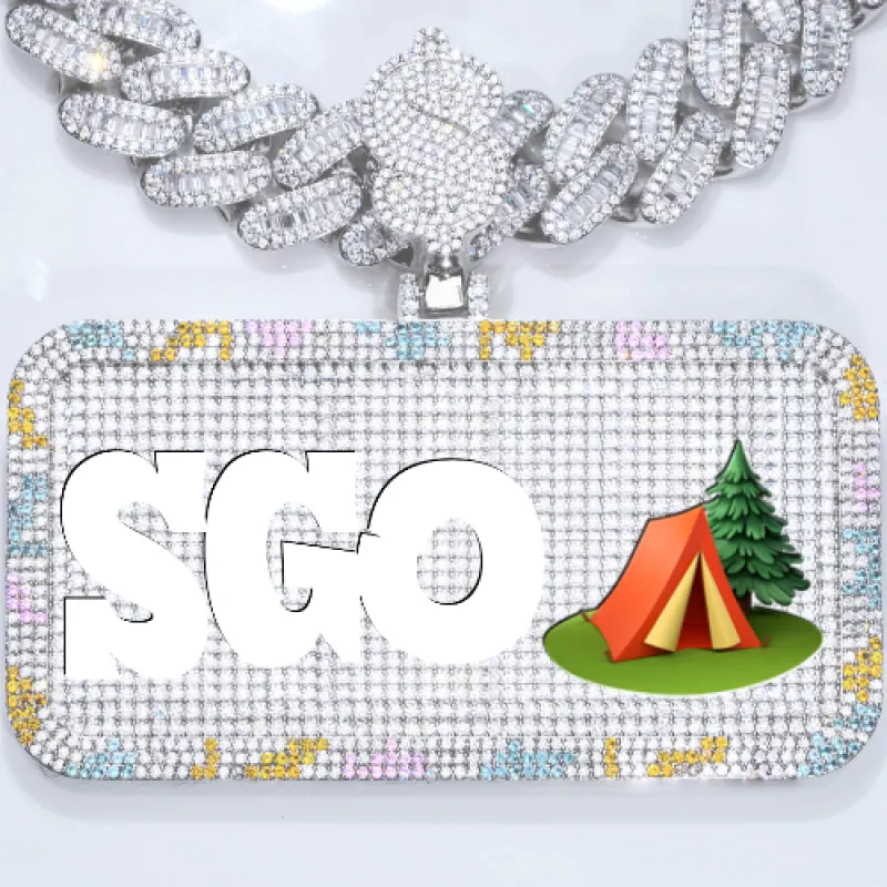 CUSTOM LETTER NECKLACE 3D COLORFUL SQUARE sold by The GUU Shop