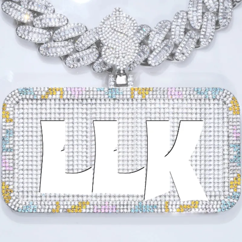 CUSTOM LETTER NECKLACE 3D COLORFUL SQUARE sold by The GUU Shop