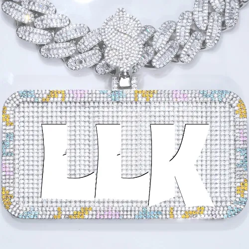 CUSTOM LETTER NECKLACE 3D COLORFUL SQUARE sold by The GUU Shop