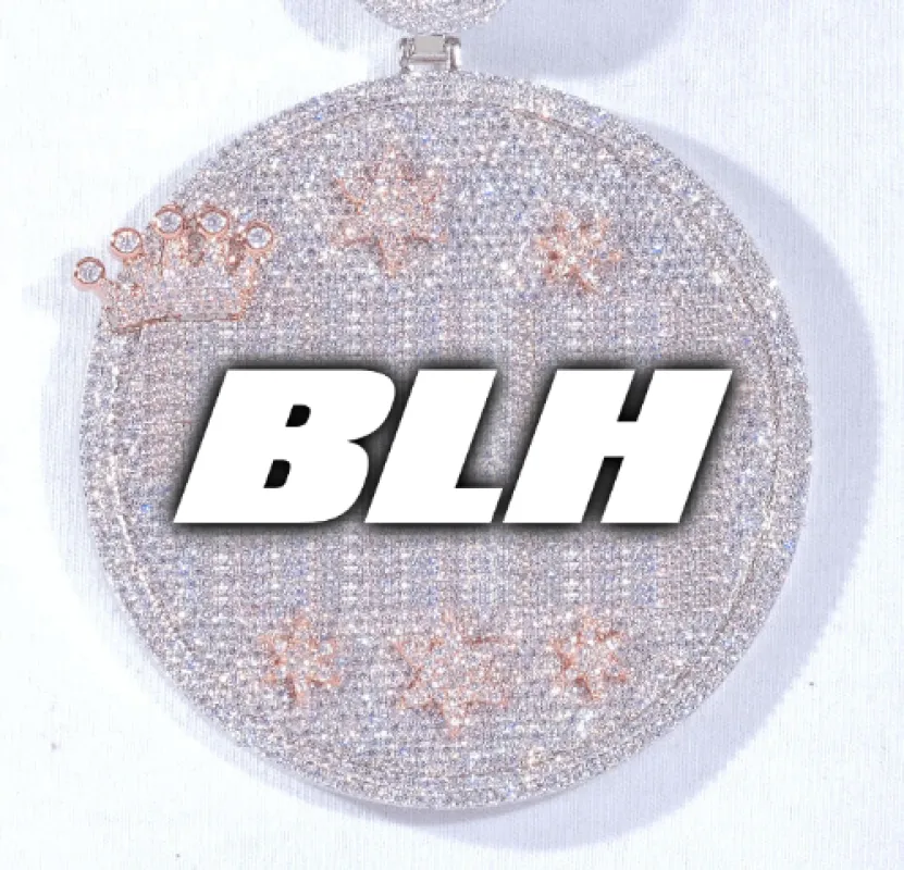 CUSTOM LETTER NECKLACE 3D BIG CROWN DISC made by The GUU Shop