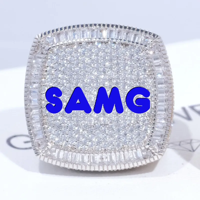 CUSTOM LETTER 3D ICED RING sold by The GUU Shop