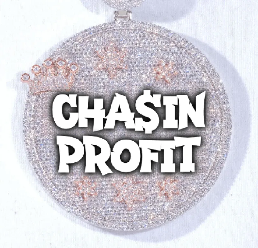 CUSTOM LETTER NECKLACE 3D BIG CROWN DISC sold by The GUU Shop