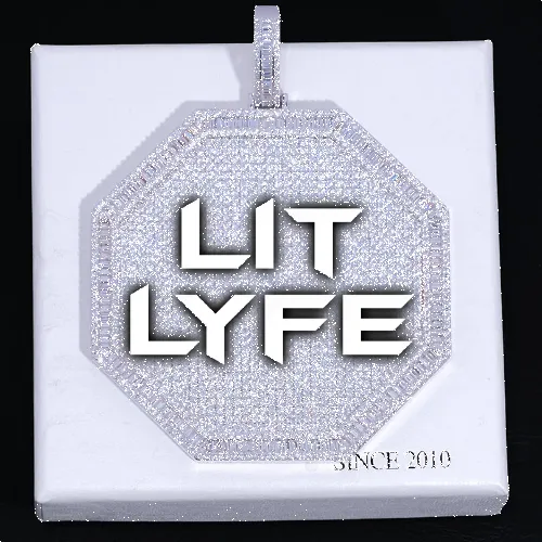 CUSTOM LETTER NECKLACE 3D BIG OCTAGON sold by The GUU Shop