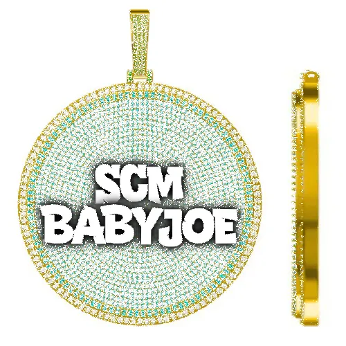 CUSTOM LETTER NECKLACE 3D BIG DISC sold by The GUU Shop