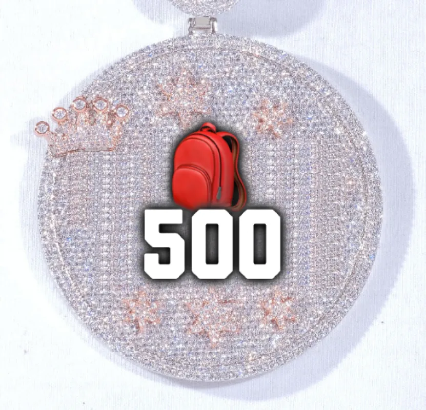 CUSTOM LETTER NECKLACE 3D BIG CROWN DISC sold by The GUU Shop