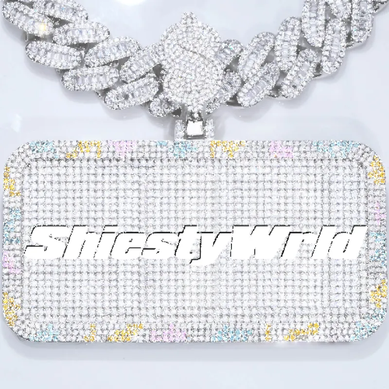 CUSTOM LETTER NECKLACE 3D COLORFUL SQUARE made by The GUU Shop