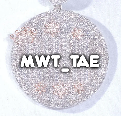 CUSTOM LETTER NECKLACE 3D BIG CROWN DISC sold by The GUU Shop