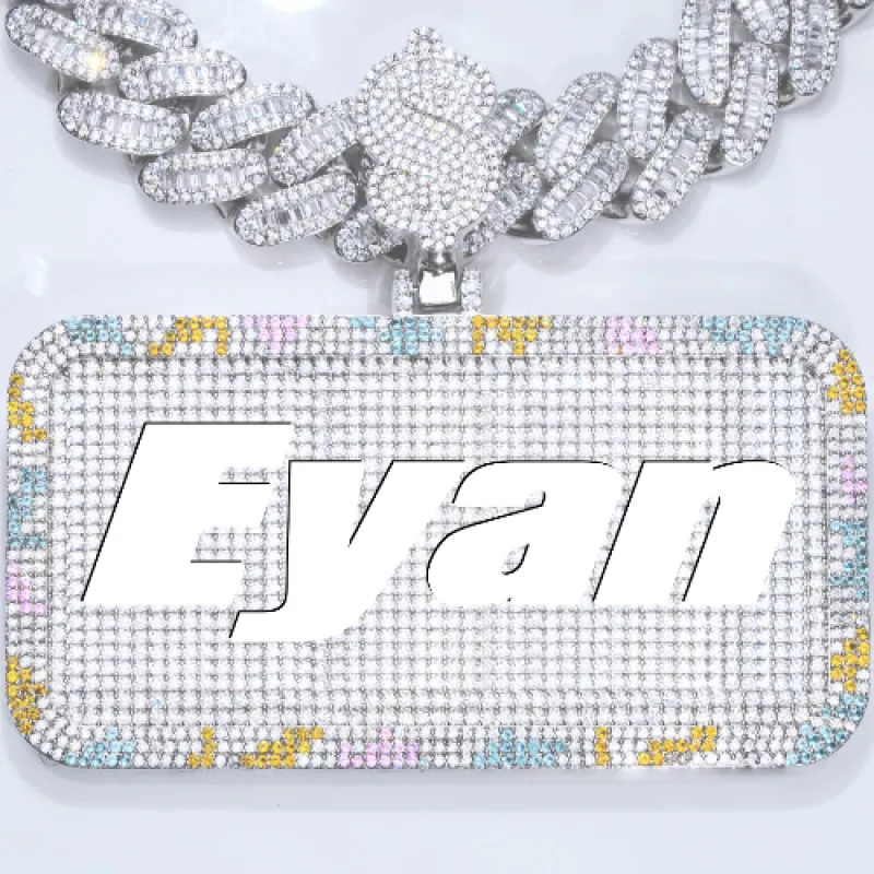 CUSTOM LETTER NECKLACE 3D COLORFUL SQUARE sold by The GUU Shop