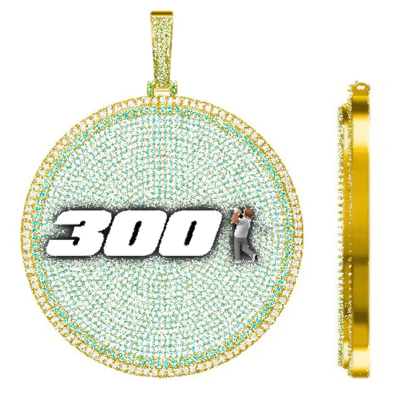 CUSTOM LETTER NECKLACE 3D BIG DISC sold by The GUU Shop