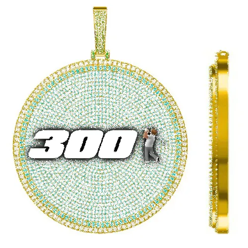 CUSTOM LETTER NECKLACE 3D BIG DISC sold by The GUU Shop