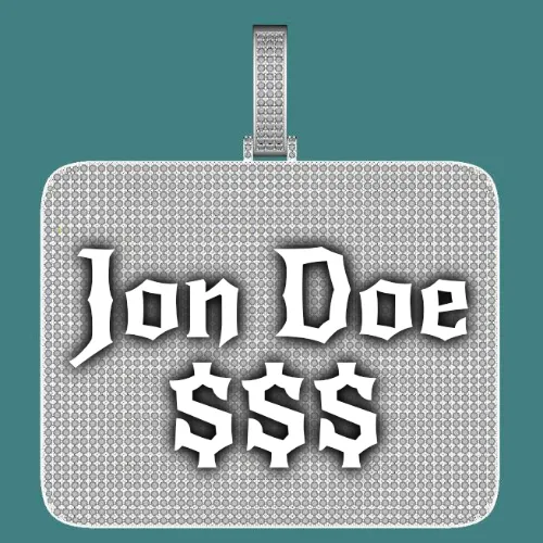 CUSTOM LETTER NECKLACE 3D BIG SQUARE sold by The GUU Shop