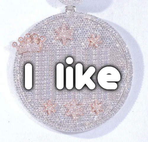 CUSTOM LETTER NECKLACE 3D BIG CROWN DISC sold by The GUU Shop