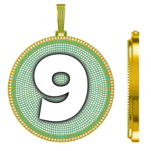 CUSTOM LETTER NECKLACE 3D BIG DISC sold by The GUU Shop