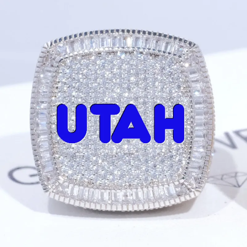 CUSTOM LETTER 3D ICED RING sold by The GUU Shop