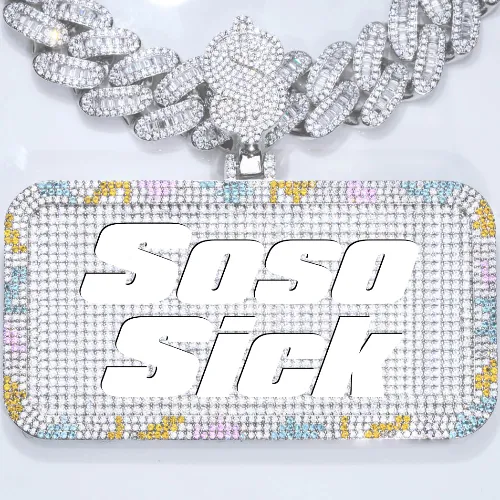 CUSTOM LETTER NECKLACE 3D COLORFUL SQUARE sold by The GUU Shop