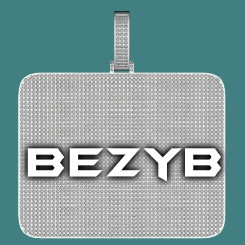 CUSTOM LETTER NECKLACE 3D BIG SQUARE sold by The GUU Shop