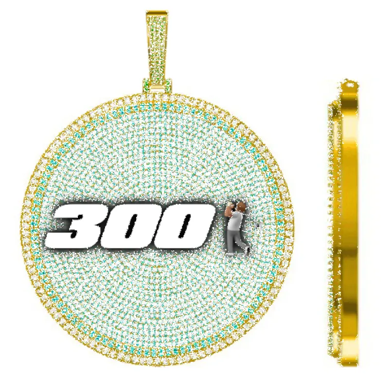 CUSTOM LETTER NECKLACE 3D BIG DISC sold by The GUU Shop