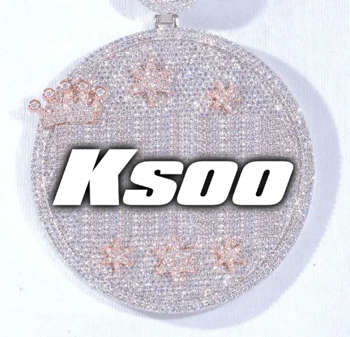 CUSTOM LETTER NECKLACE 3D BIG CROWN DISC sold by The GUU Shop