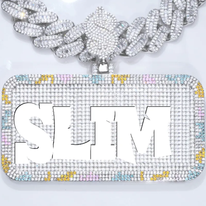 CUSTOM LETTER NECKLACE 3D COLORFUL SQUARE sold by The GUU Shop