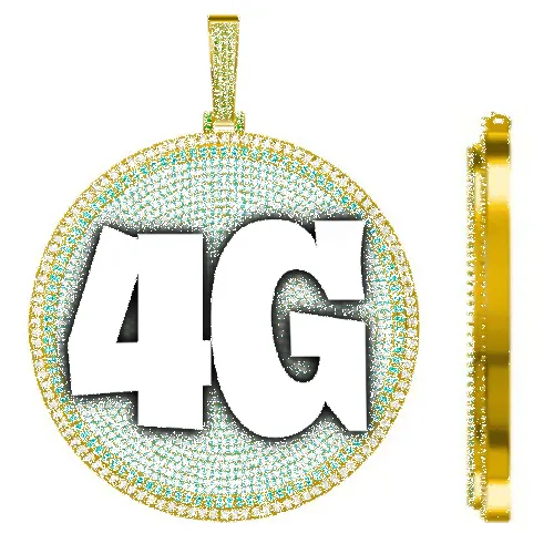 CUSTOM LETTER NECKLACE 3D BIG DISC sold by The GUU Shop