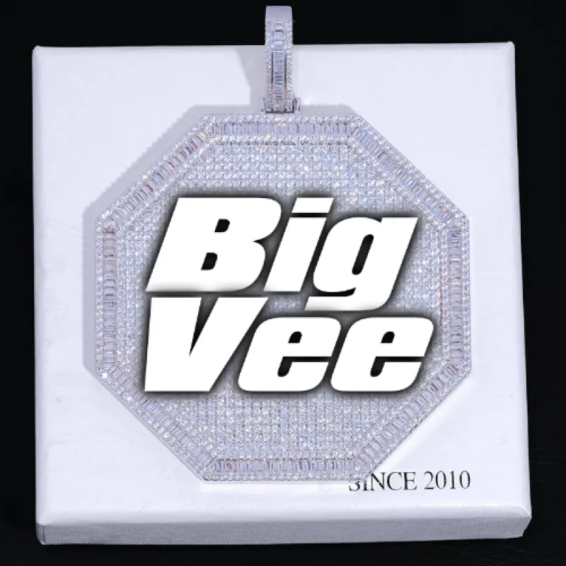 CUSTOM LETTER NECKLACE 3D BIG OCTAGON sold by The GUU Shop