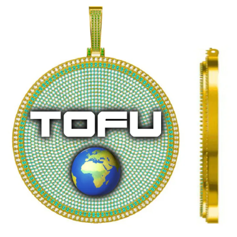 CUSTOM LETTER NECKLACE 3D BIG DISC sold by The GUU Shop