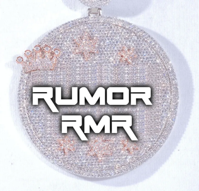 CUSTOM LETTER NECKLACE 3D BIG CROWN DISC sold by The GUU Shop