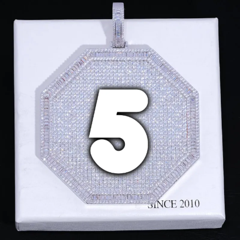 CUSTOM LETTER NECKLACE 3D BIG OCTAGON sold by The GUU Shop