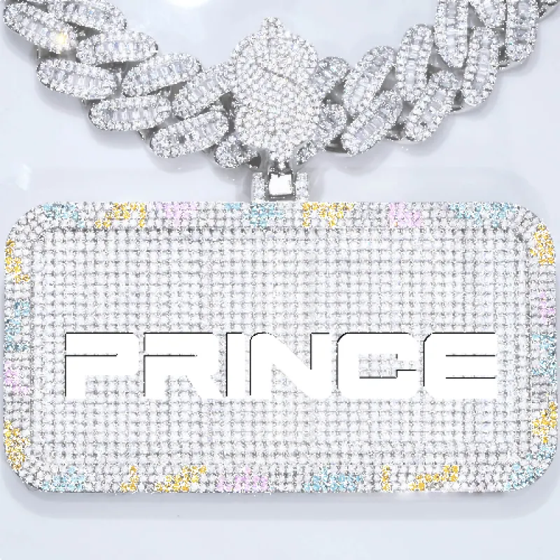 CUSTOM LETTER NECKLACE 3D COLORFUL SQUARE sold by The GUU Shop