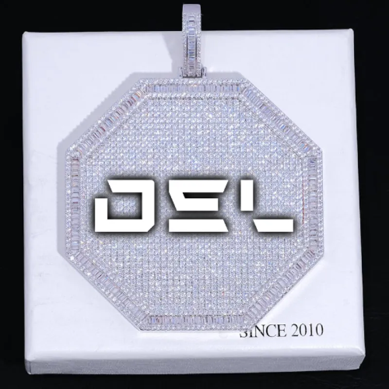 CUSTOM LETTER NECKLACE 3D BIG OCTAGON sold by The GUU Shop