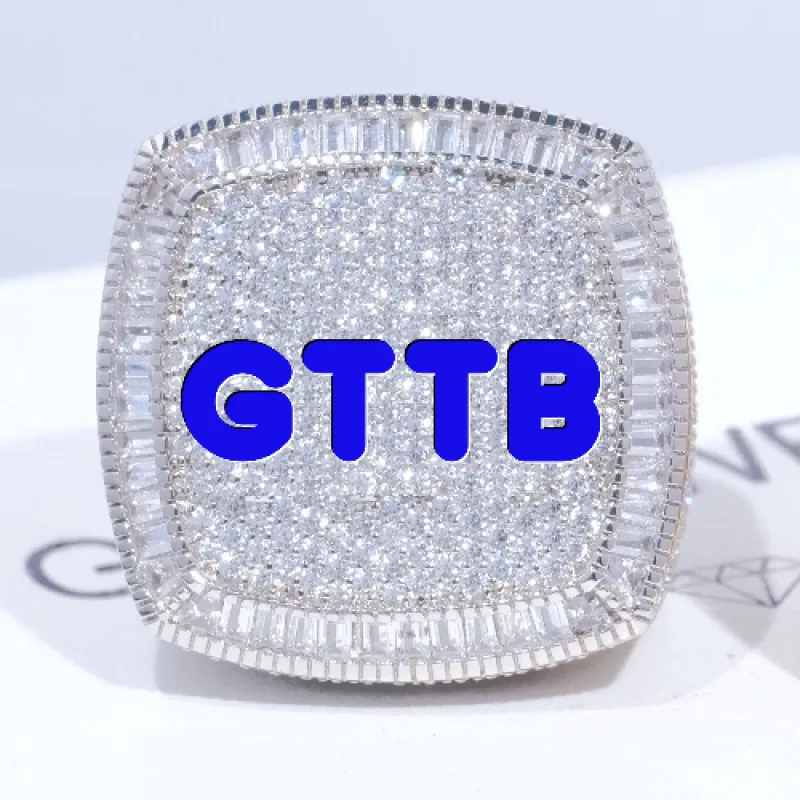 CUSTOM LETTER 3D ICED RING sold by The GUU Shop