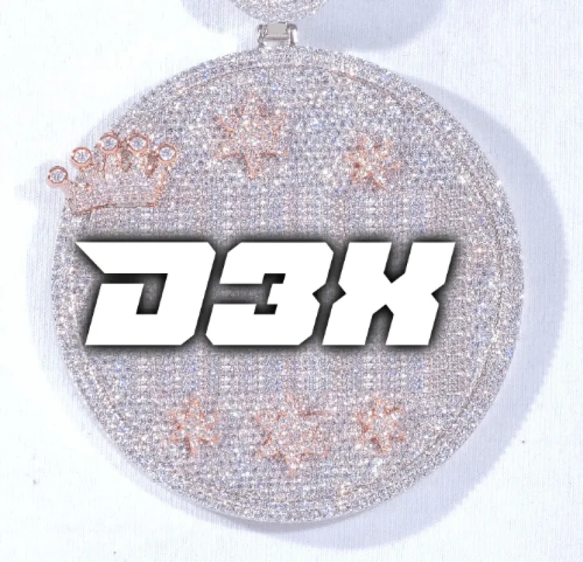 CUSTOM LETTER NECKLACE 3D BIG CROWN DISC made by The GUU Shop