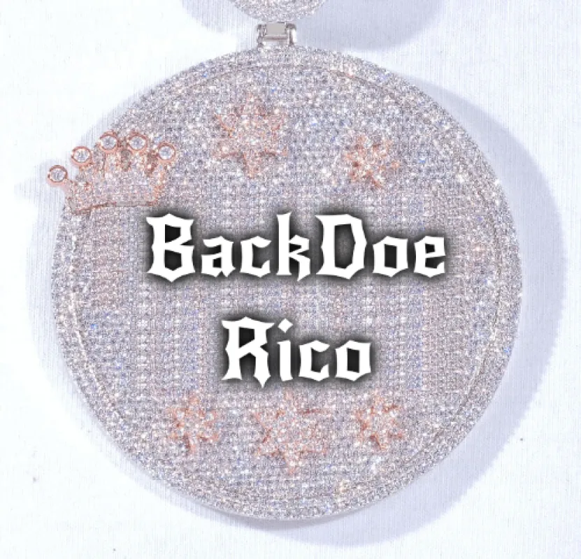 CUSTOM LETTER NECKLACE 3D BIG CROWN DISC sold by The GUU Shop