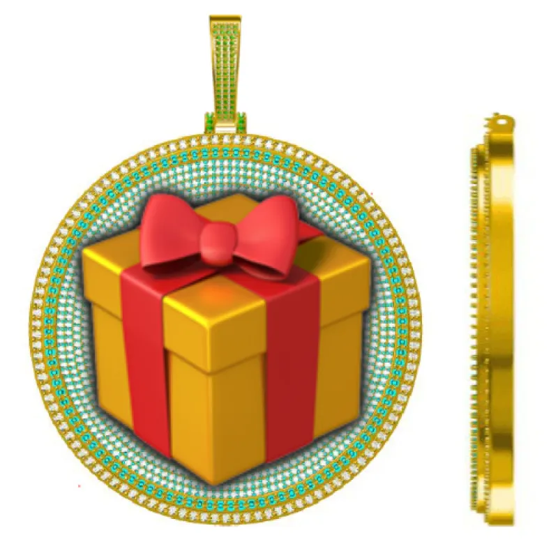 CUSTOM LETTER NECKLACE 3D BIG DISC sold by The GUU Shop