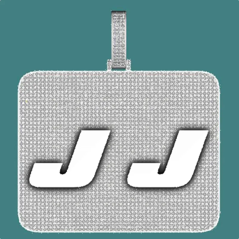 CUSTOM LETTER NECKLACE 3D BIG SQUARE sold by The GUU Shop