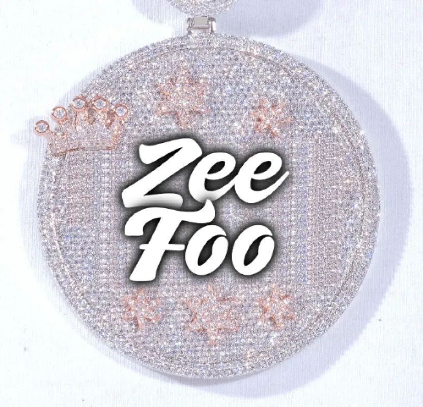 CUSTOM LETTER NECKLACE 3D BIG CROWN DISC sold by The GUU Shop