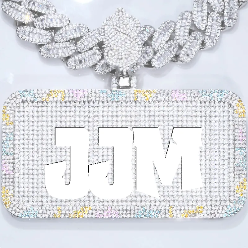 CUSTOM LETTER NECKLACE 3D COLORFUL SQUARE sold by The GUU Shop